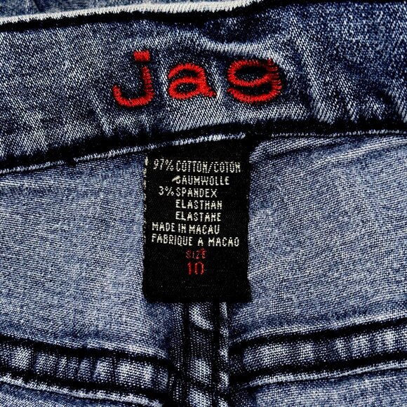 Jag Women's Y2K Distressed Straight Leg Stretch Denim Jeans Size 10 Mid Rise - Picture 10 of 11